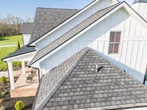 Roof replacement in progress during fall in Tennessee by Jeff Woods Construction