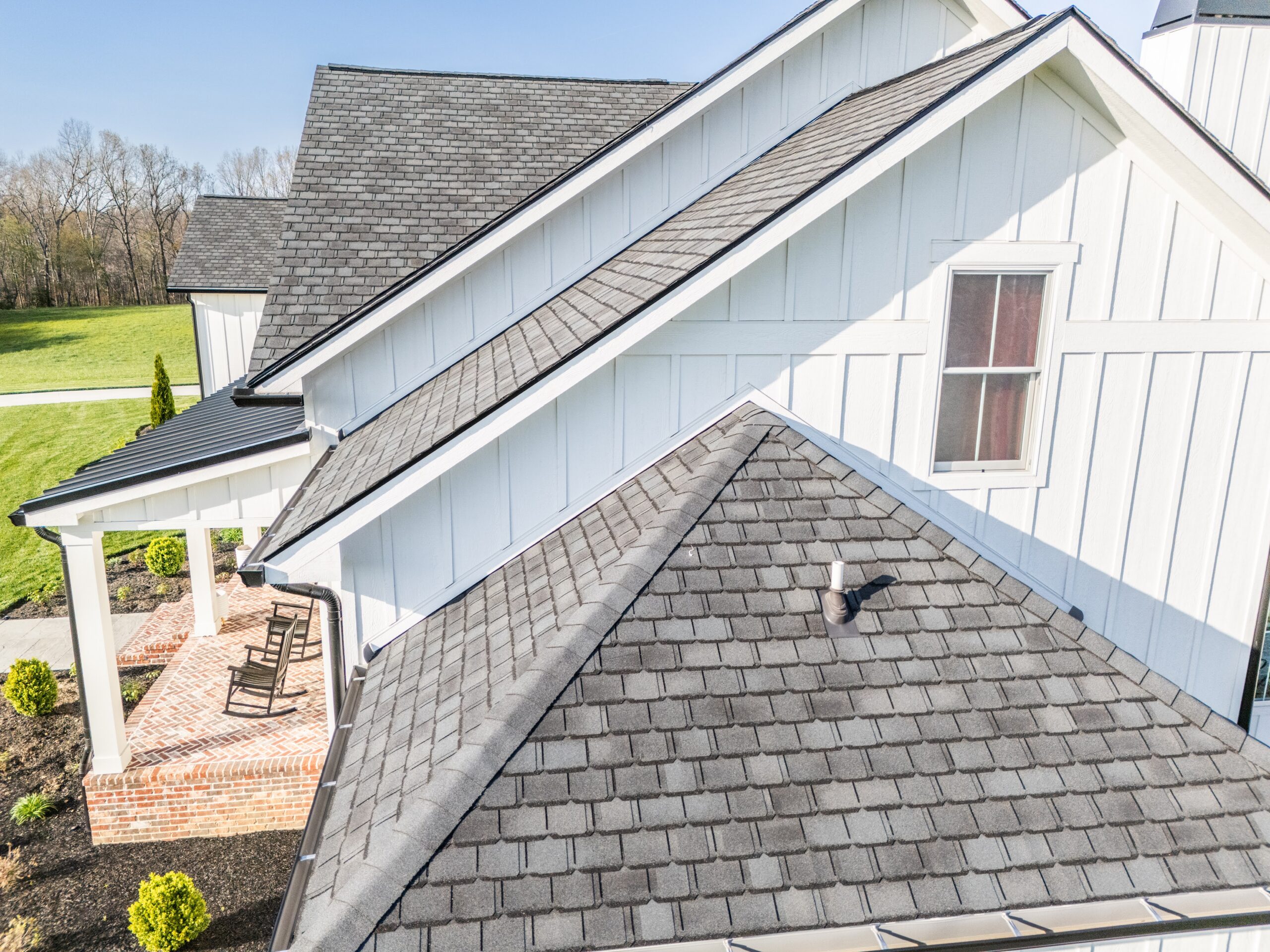 Roof replacement in progress during fall in Tennessee by Jeff Woods Construction