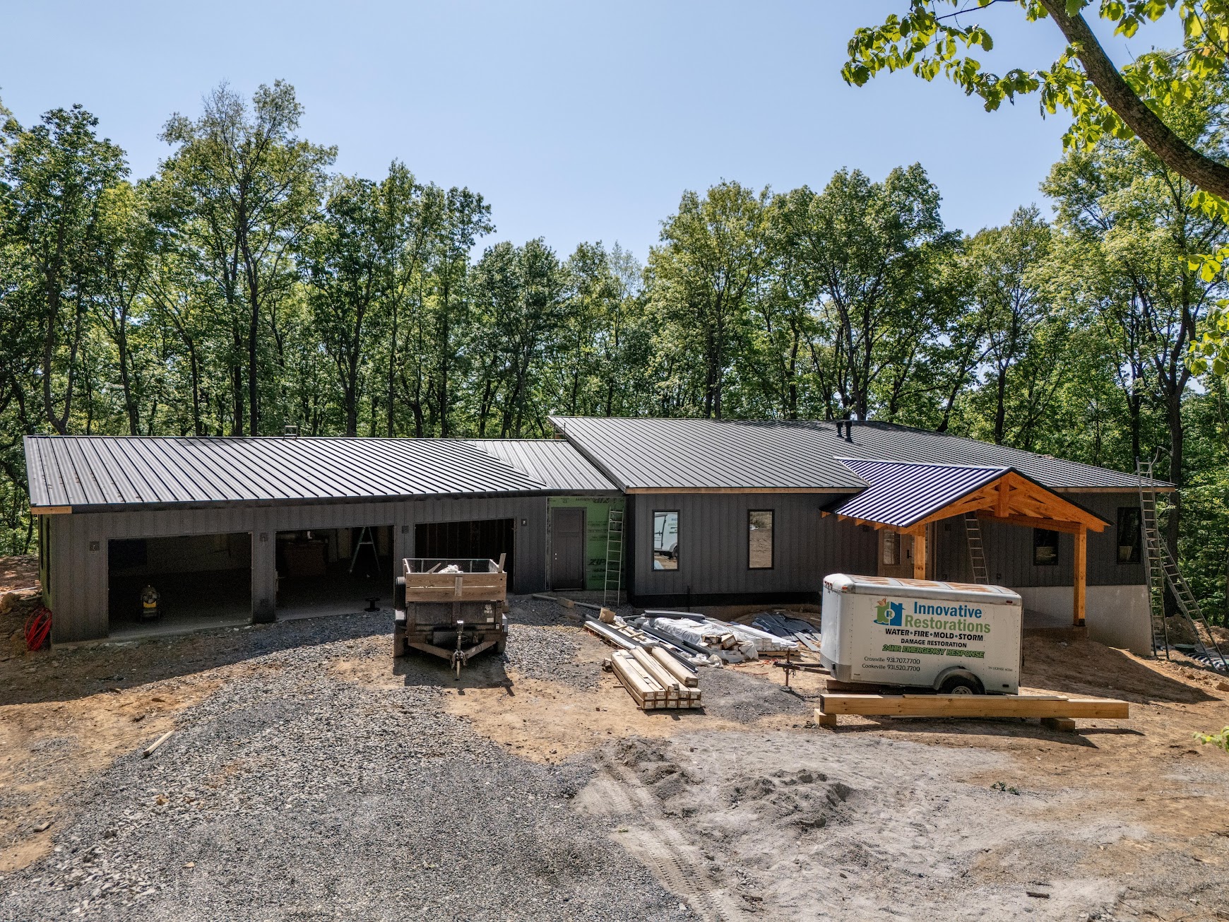 Standing seam metal roof maintained by Jeff Woods Construction in Tennessee